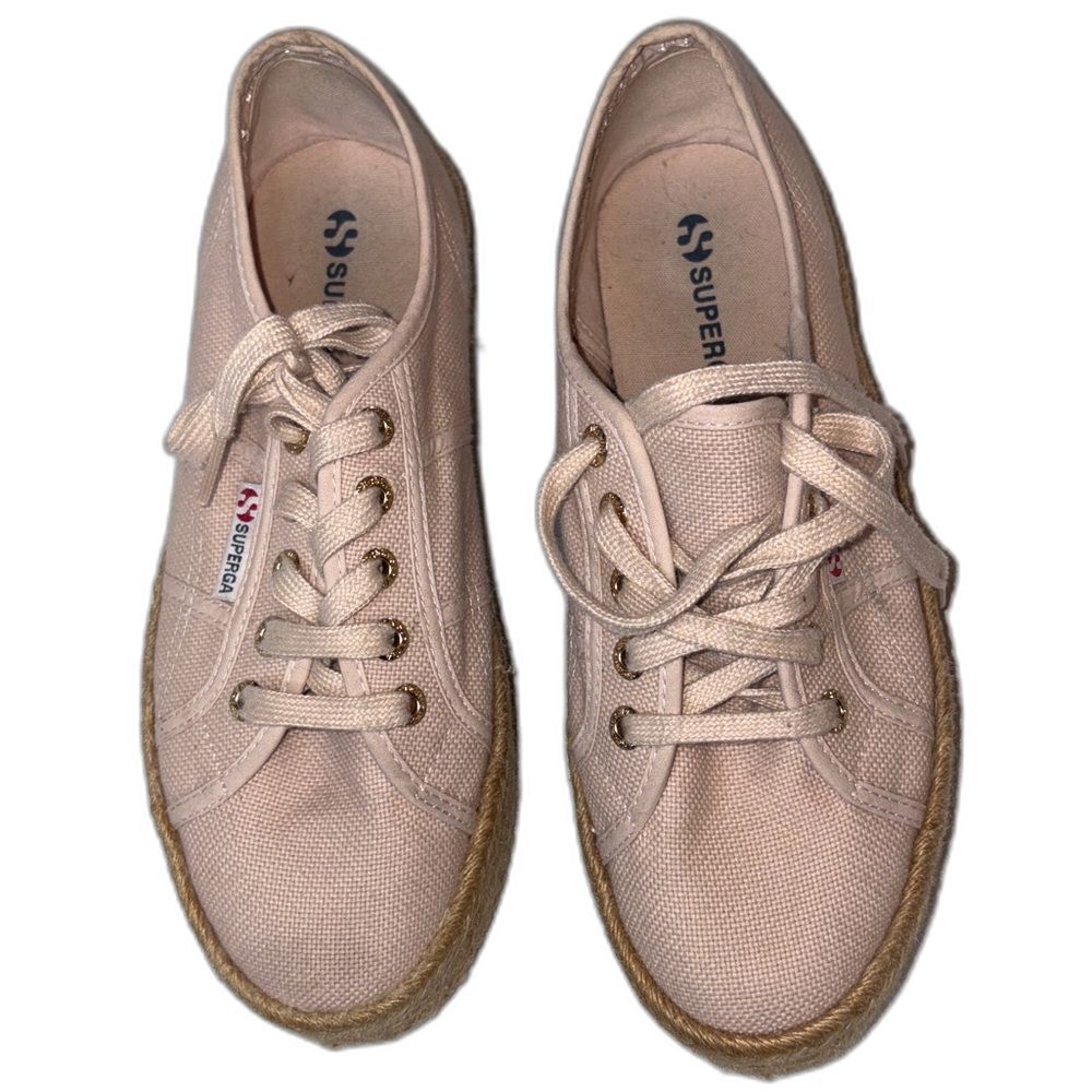 Superga cotton espadrille shoes size 7.5 pale pink